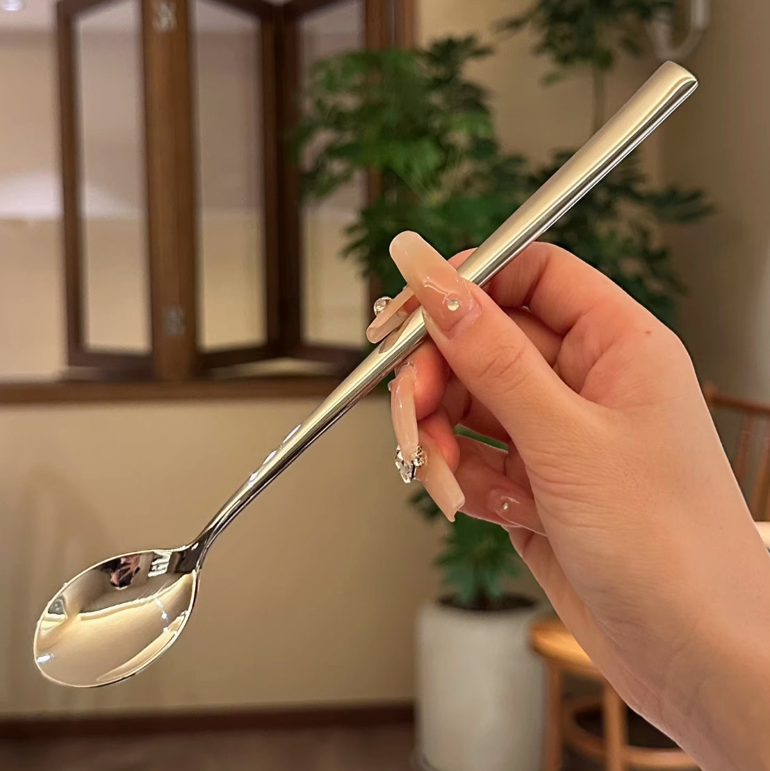 18/10 Stainless Steel Collection of Long-Handle Coffee Stirring Spoons