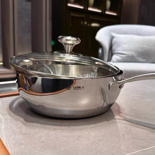 [316 stainless steel] [Noble experience] Uncoated frying pan, frying pan, soup pot