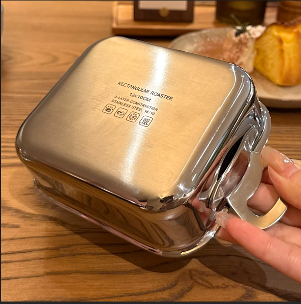 1810 stainless steel double-ear mini baking tray small fruit tray double-ear auxiliary food pot