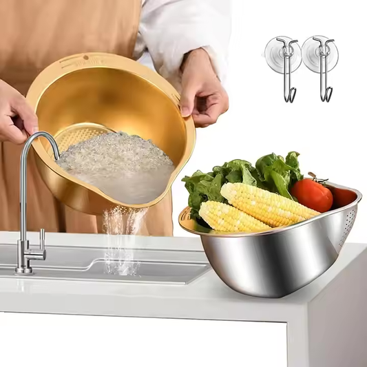 Thickened 304 Stainless Steel Rice Washing Basin\Kitchen Drainage Basin\Vegetable Washing Basin