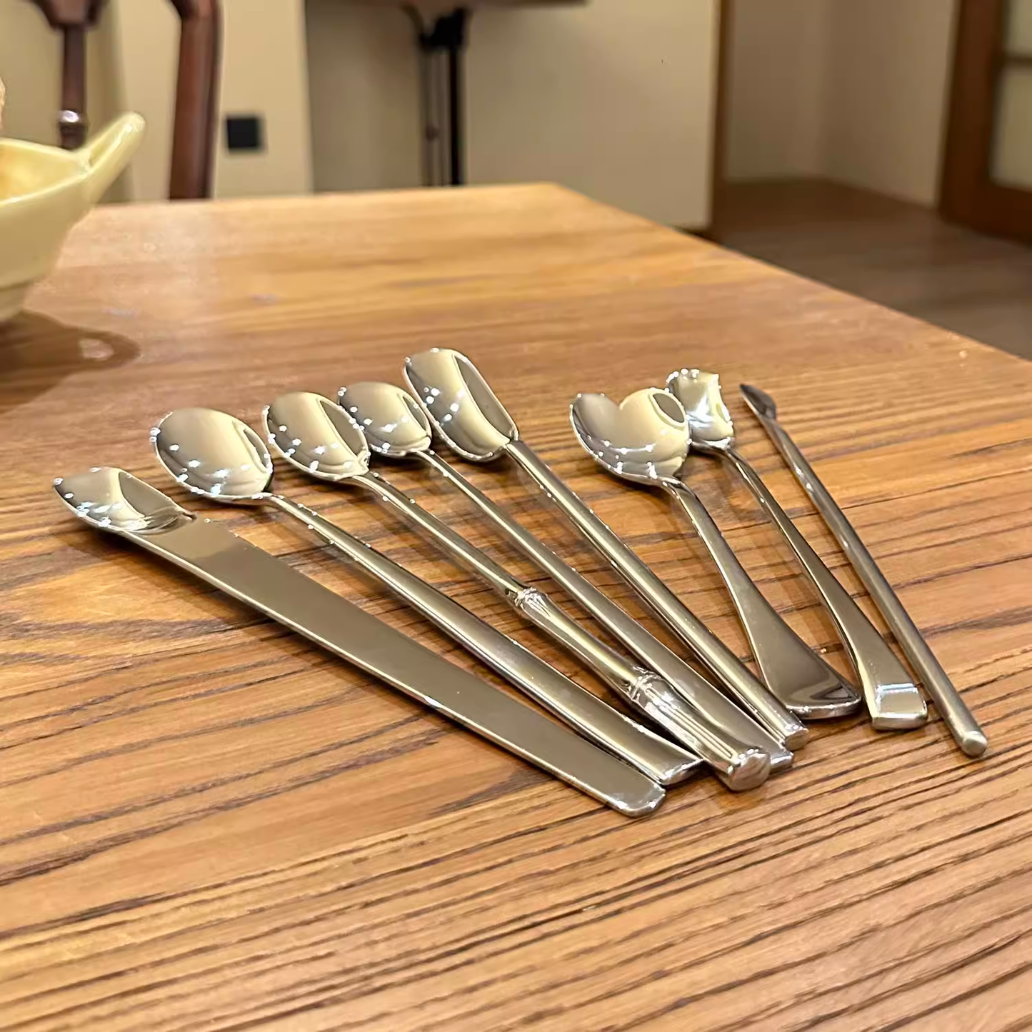 18/10 Stainless Steel Collection of Long-Handle Coffee Stirring Spoons