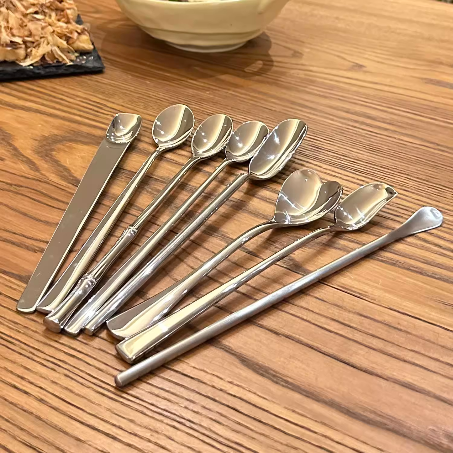 18/10 Stainless Steel Collection of Long-Handle Coffee Stirring Spoons