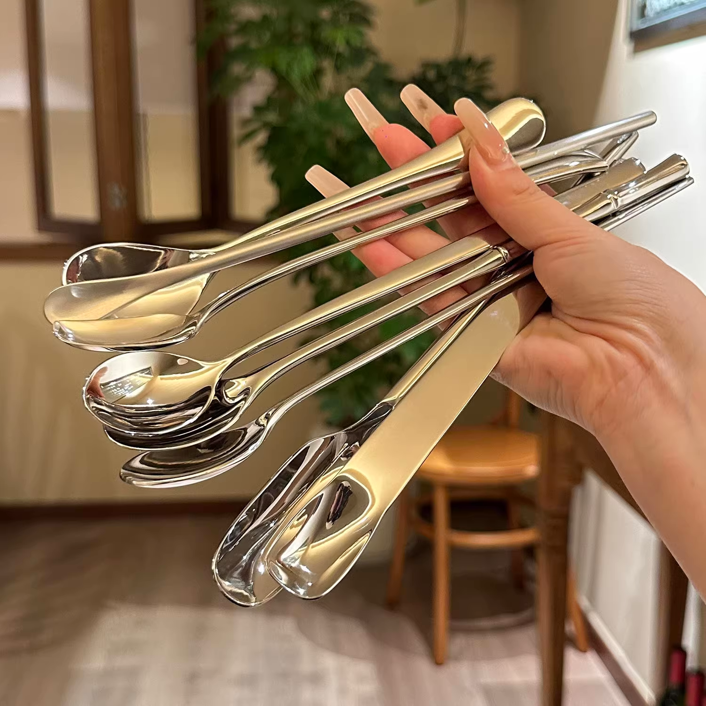 18/10 Stainless Steel Collection of Long-Handle Coffee Stirring Spoons